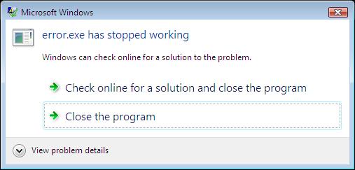 Windows 7 Error Message