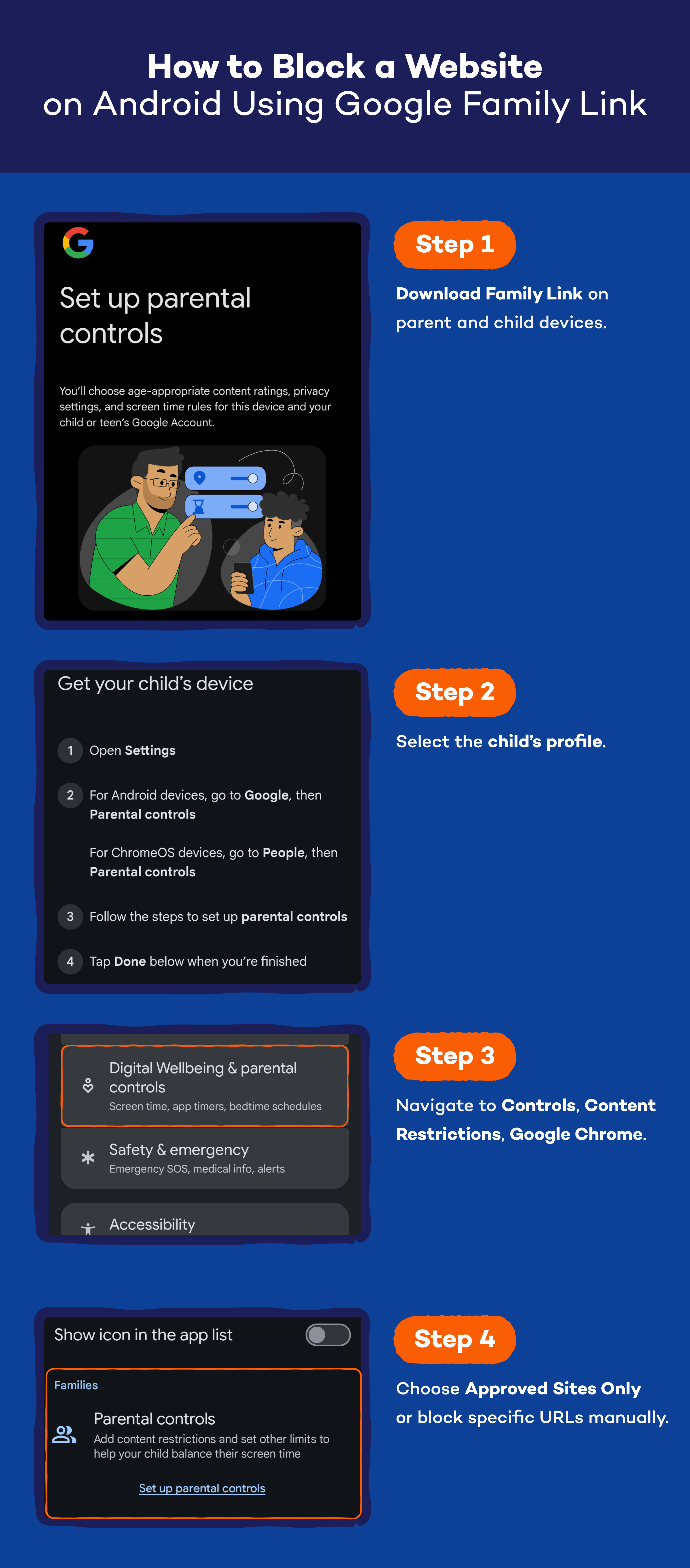 How to block a website on Android with Google Family Link