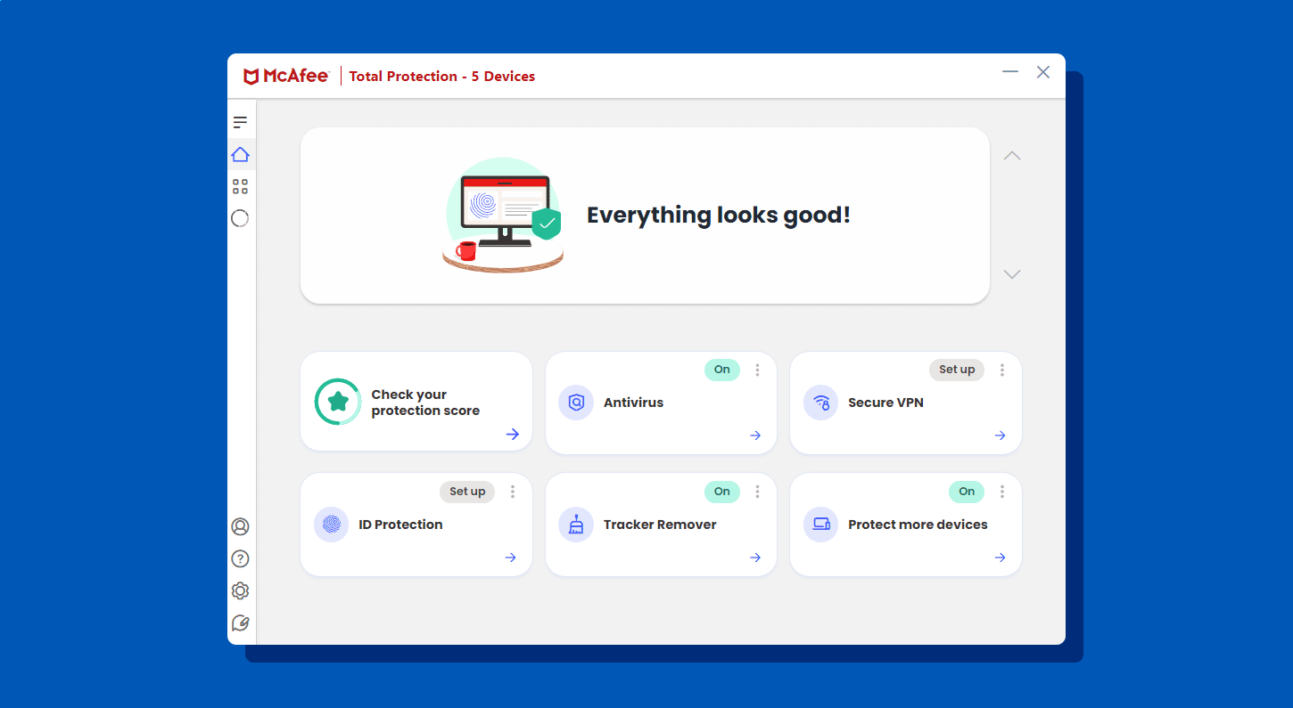Screenshot of McAfee gaming antivirus