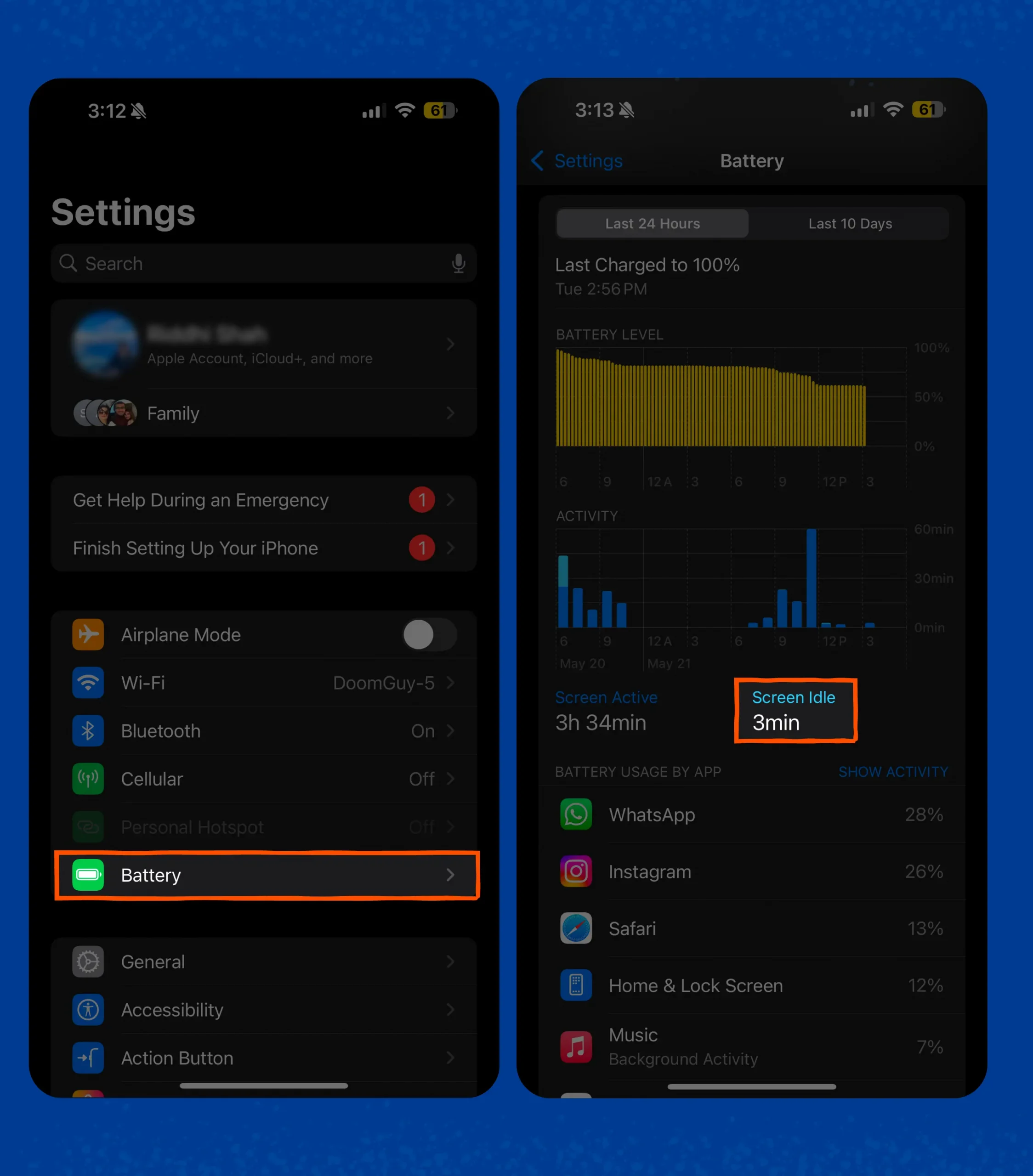 iPhone settings menu screenshots. 
